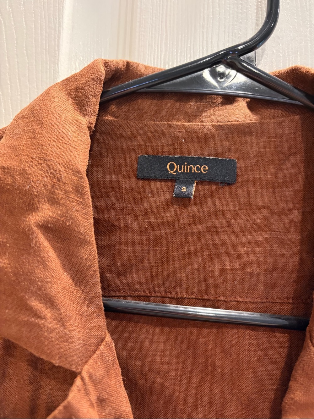100% European Linen Short Sleeve Shirt - Rust - Picture 2 of 3